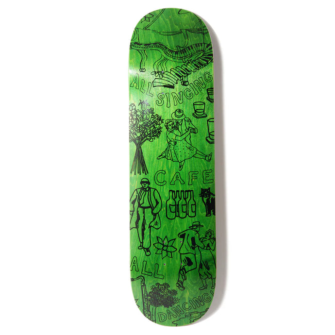 Skateboard Cafe Gaurab Sketches C2 Shape Deck Green Assorted Sizes