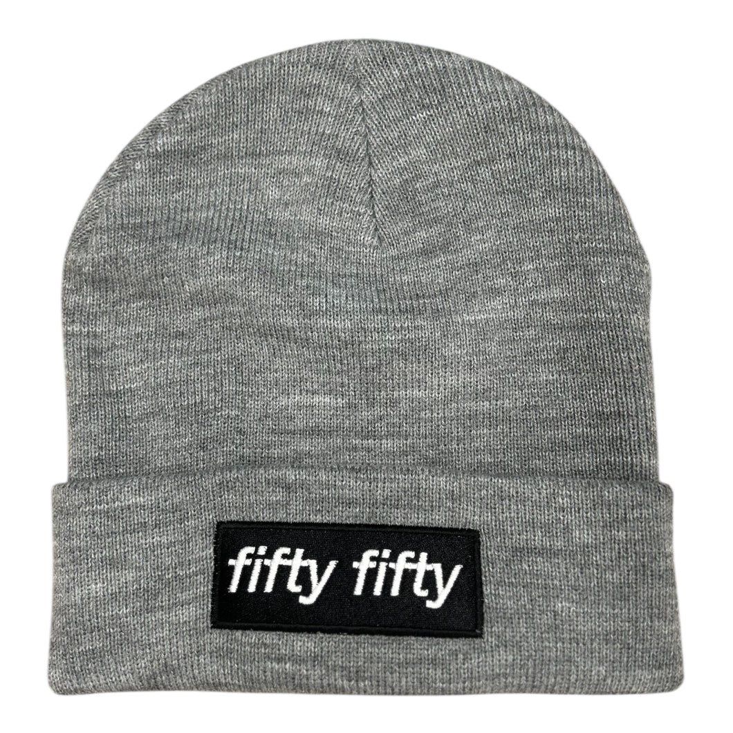 Fifty Fifty Trademark Embroidered Beanie Heather Grey