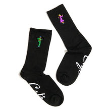 Skateboard Cafe Swing Embroidered Socks Black