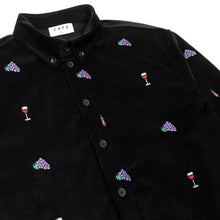Skateboard Cafe Vino Embroidered Cord Shirt Black