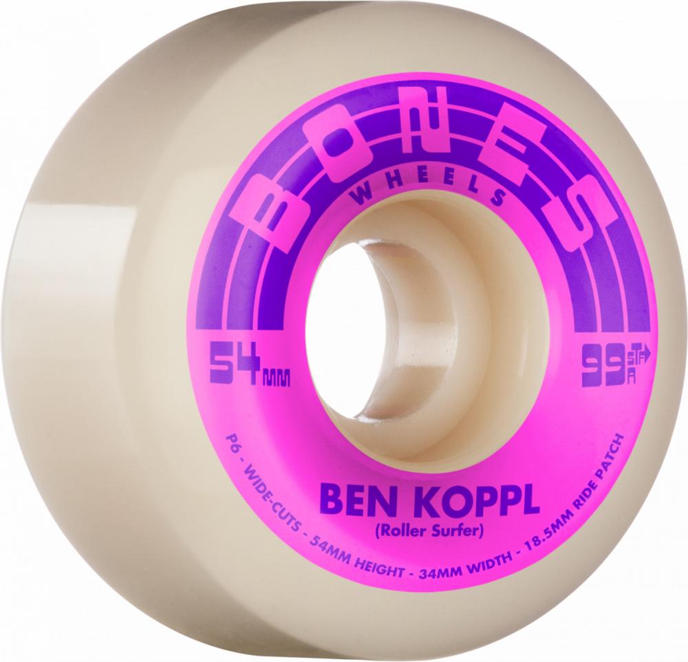 Bones STF Ben Koppl Rollersurfer Wheels 99A V6 Wide 54mm