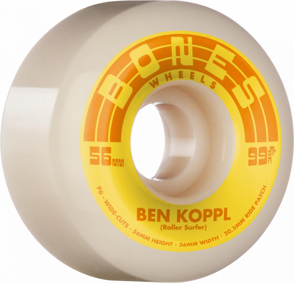 Bones STF Ben Koppl Rollersurfer Wheels 99A V6 Wide 56mm