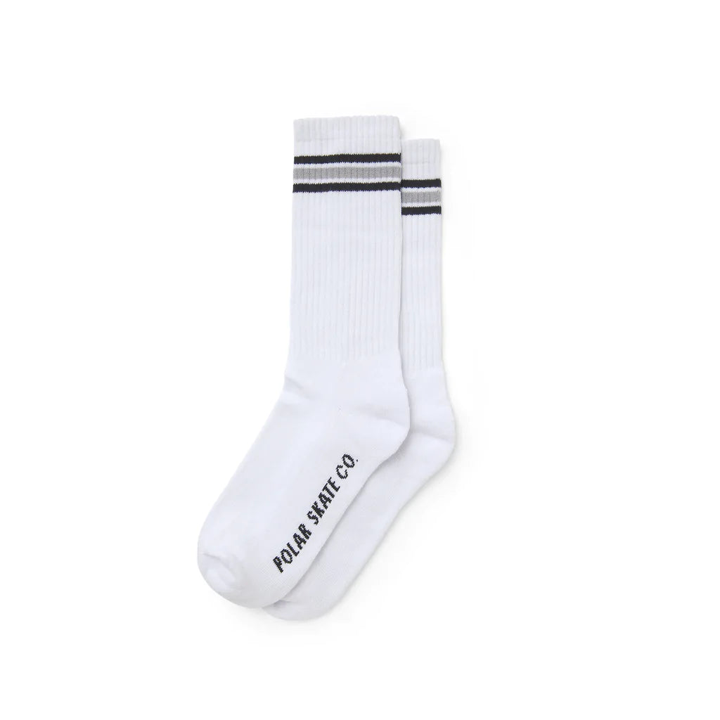 Polar Skate Co. Stripe Socks White/Grey