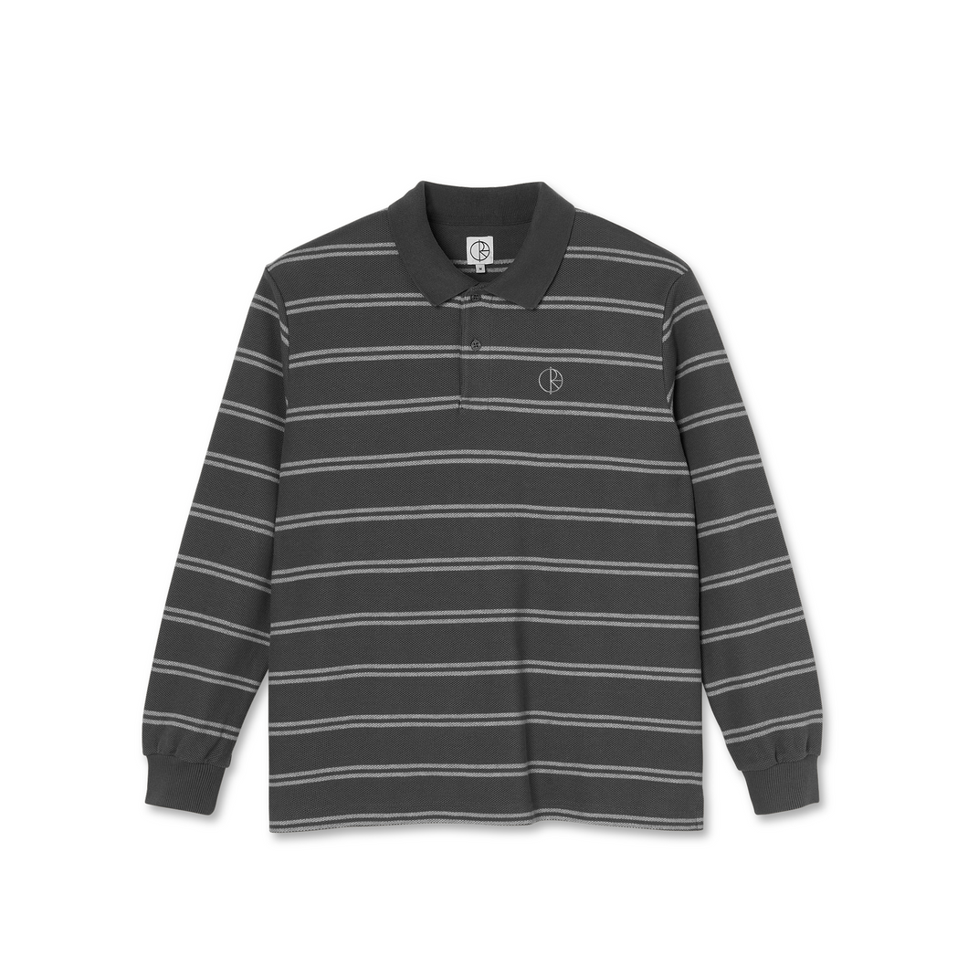 Polar Skate Co. Stripe Polo Longsleeve Shirt Graphite