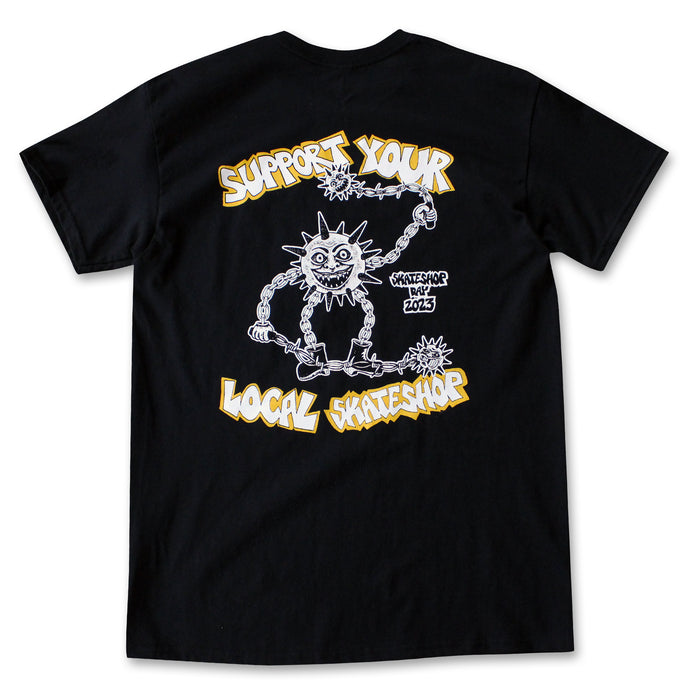 Fifty Fifty X Skate Shop Day 2023 T-Shirt Black (Artwork by Mike Lottie)