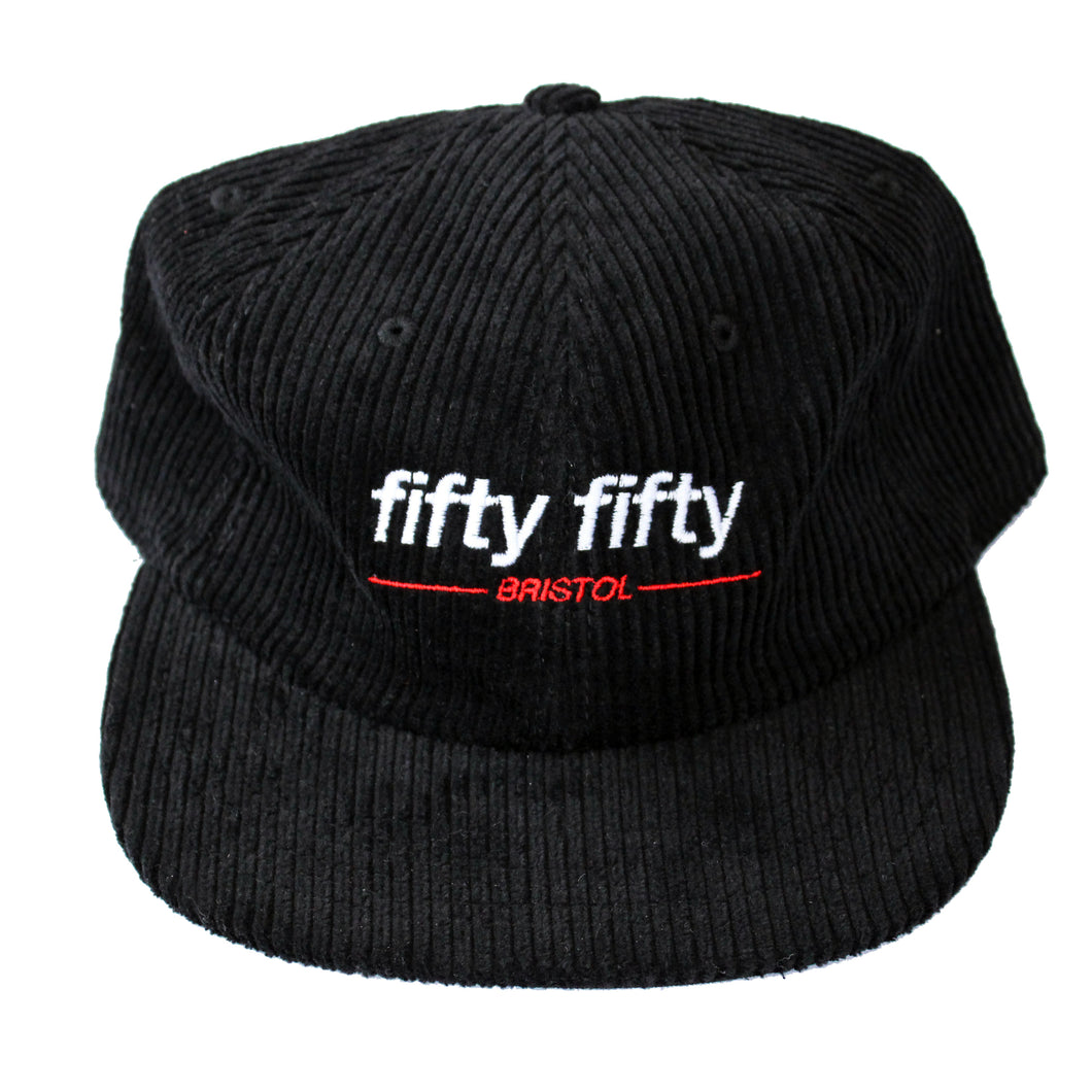 Fifty Fifty Corduroy 6 Panel Cap Black